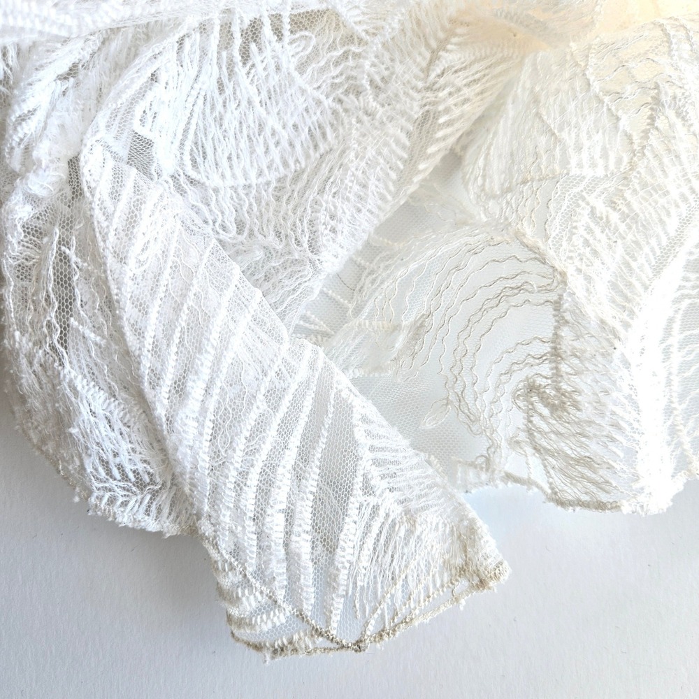 ONE33 Social White Lace Ruffle Midi Dress Size 4 High-Low Formal Bridal Party - Picture 8 of 16